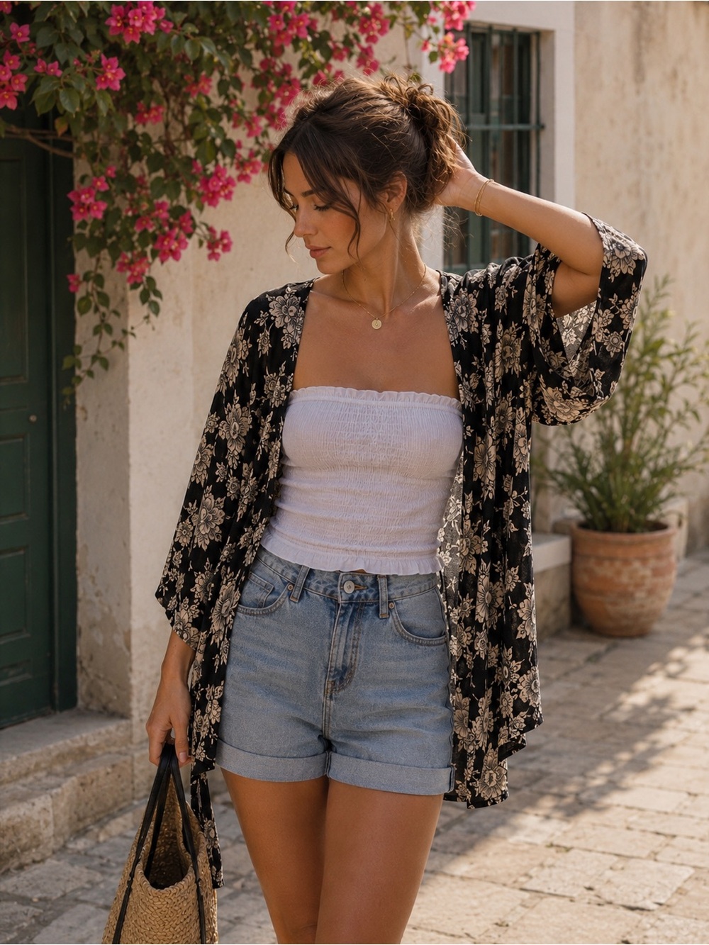 Brandy Melville Floral Summer Cardigan